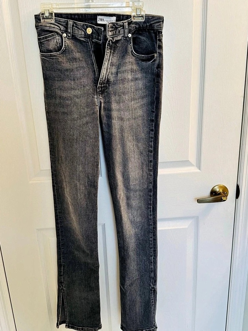 Zara Split Slim Jeans Skinny Gray Waist 28